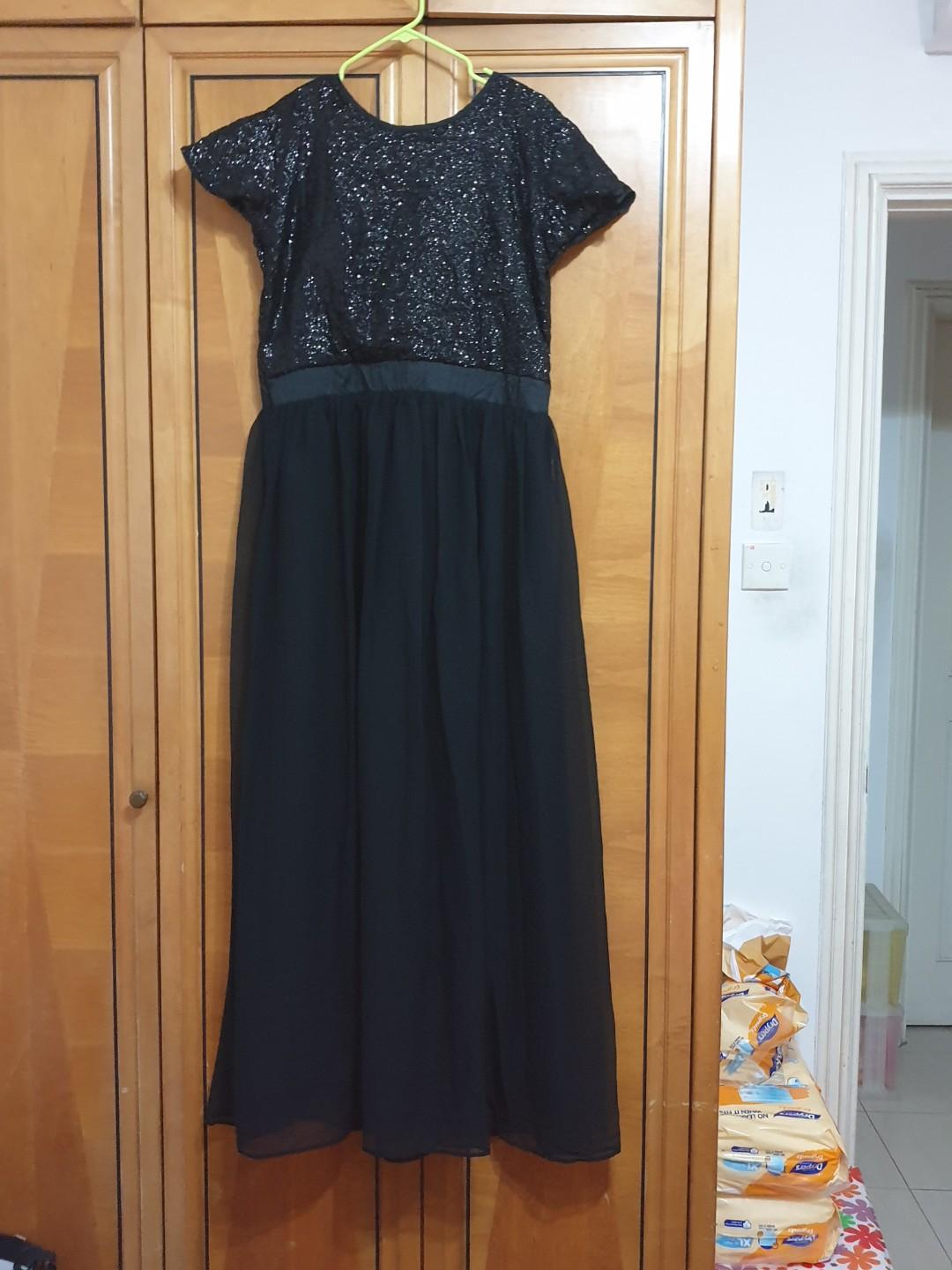 plus size black gown