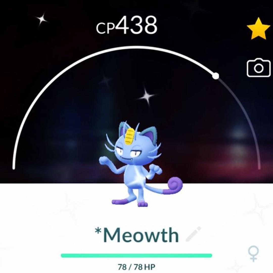 Pokemon Go Shiny Alolan Meowth Toys Games Video Gaming In Game Products On Carousell