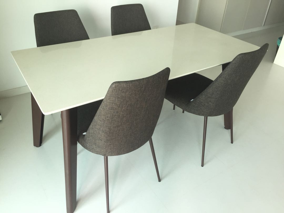 Cellini Kay Quartz Dining Table Set 1.6m, Furniture & Home Living ...
