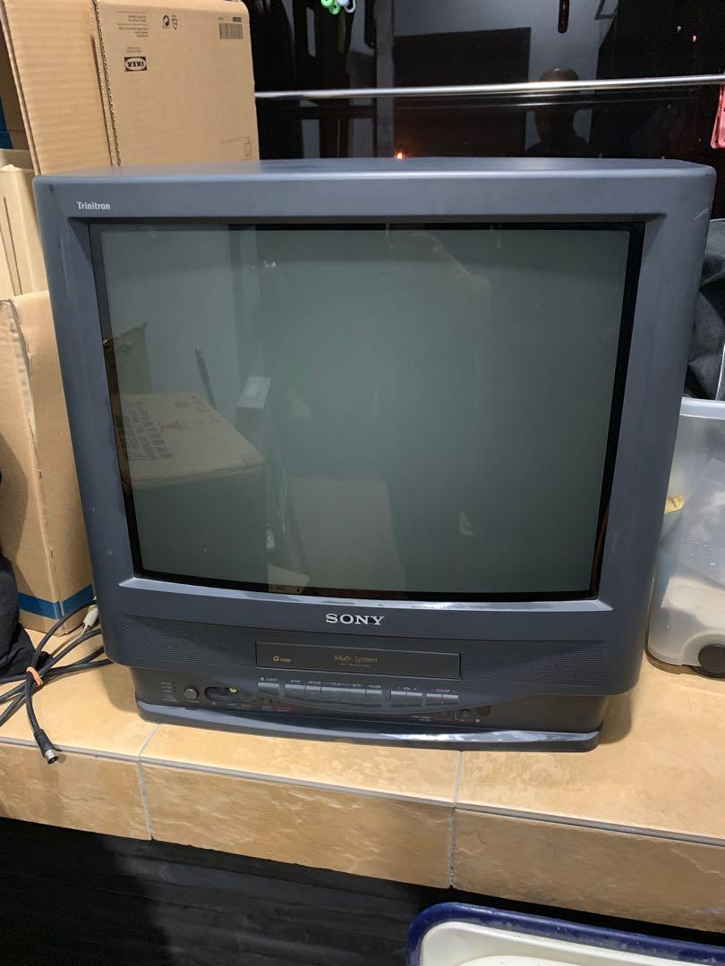 Rare CRT TV SONY with VHS tape player, TV & Home Appliances, TV