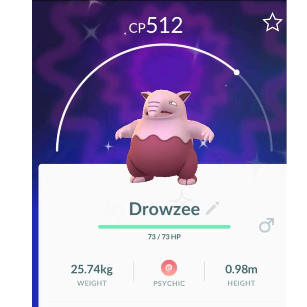 SHINY DROWZEE Pokemon Go, Video Gaming, Gaming Accessories, Game Gift Cards  & Accounts on Carousell