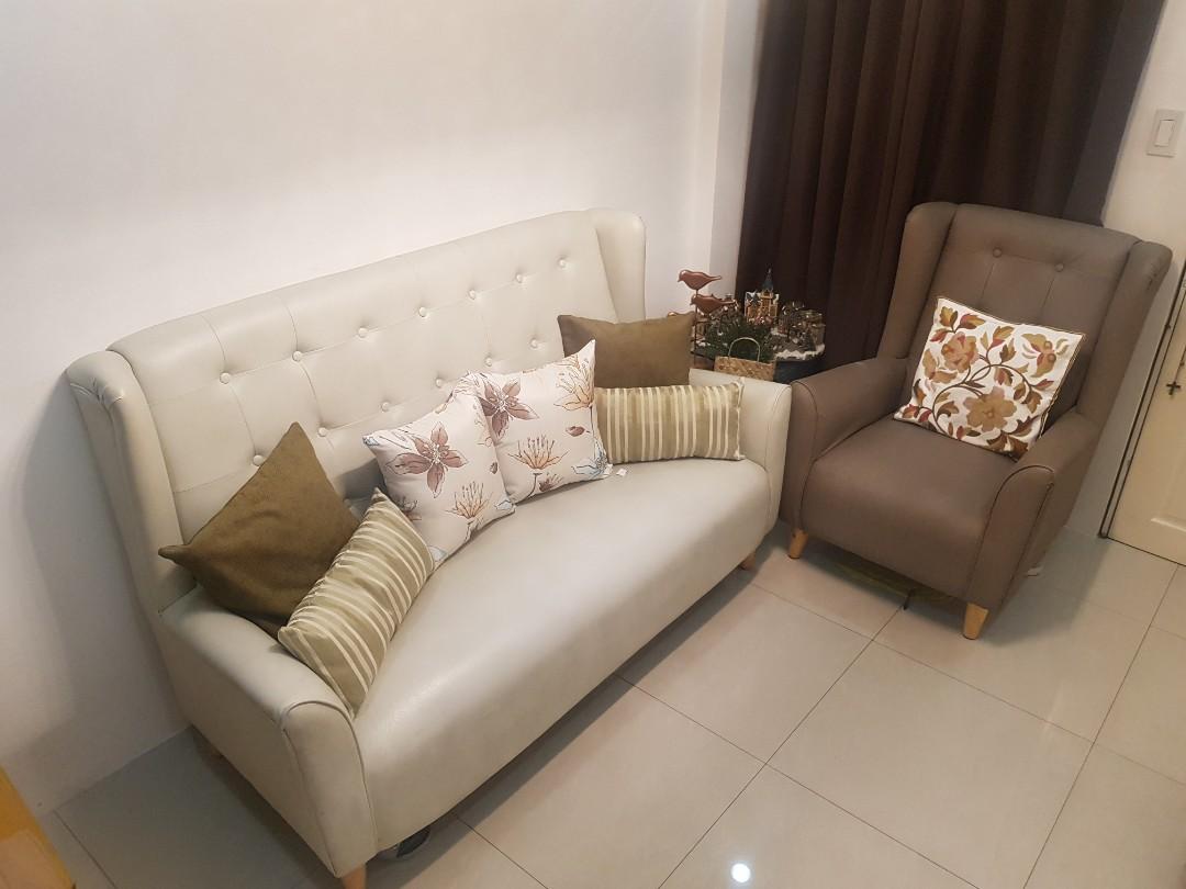 Sofa Set Genuine Leather Uratex Foam, Furniture & Home Living