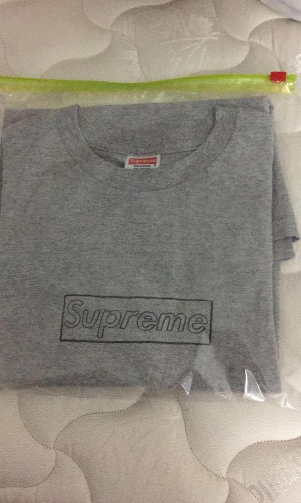 Supreme kaws box logo tee grey Men s Fashion Tops Sets