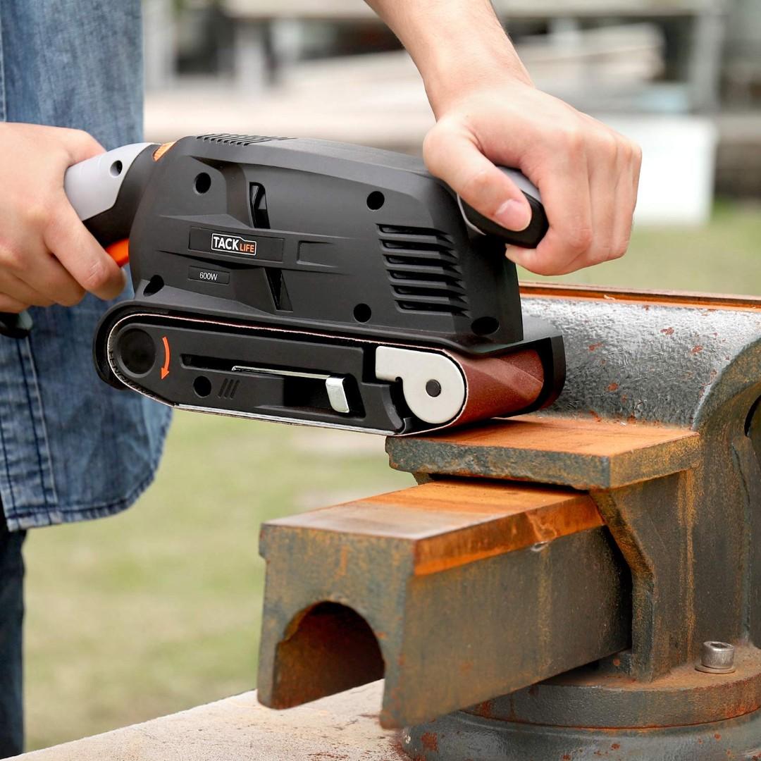 TACKLIFE Belt Sander 3×18Inch with 13Pcs Sanding Belts, Bench Sander