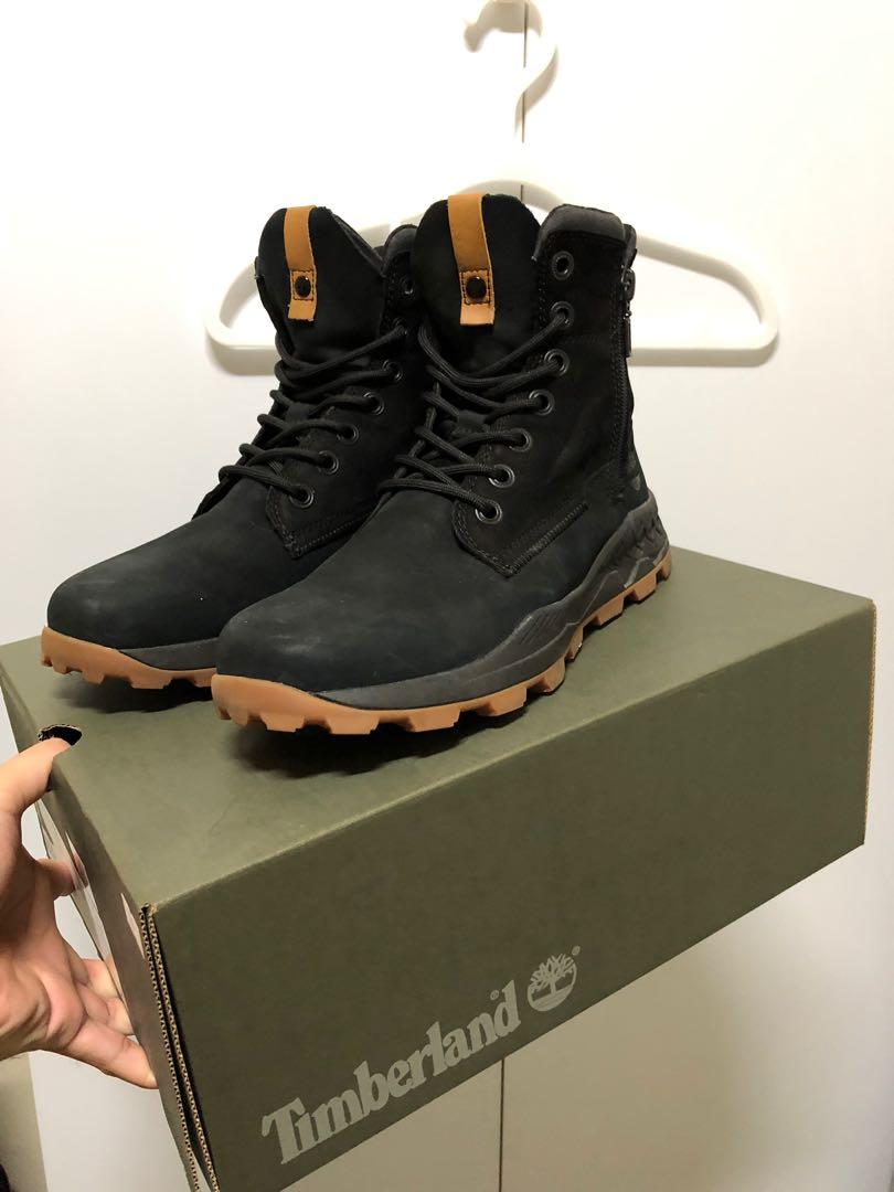 Timberland 男款黑色磨砂革側拉鏈靴|A228P 