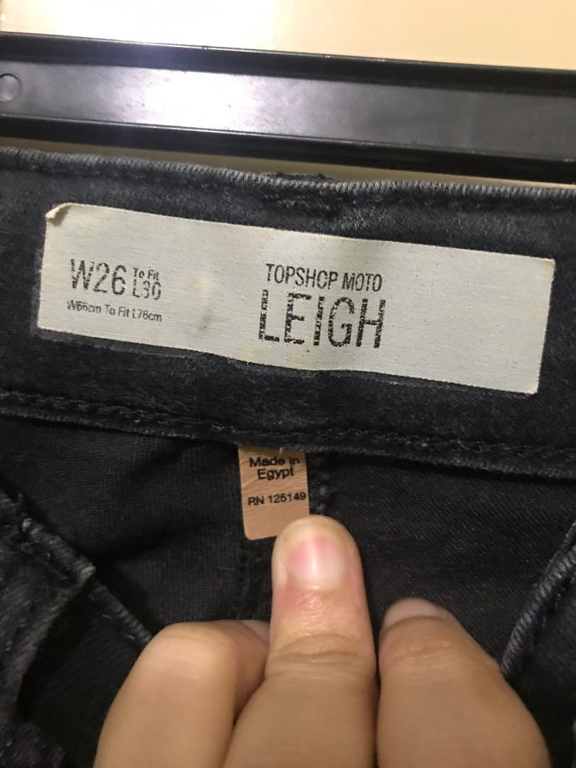 Topshop Moto Leigh Washed Black Skinny 