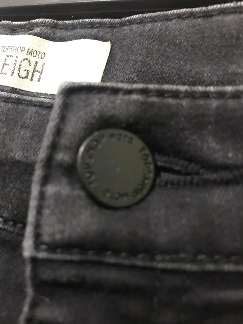 Topshop Moto Leigh Washed Black Skinny 
