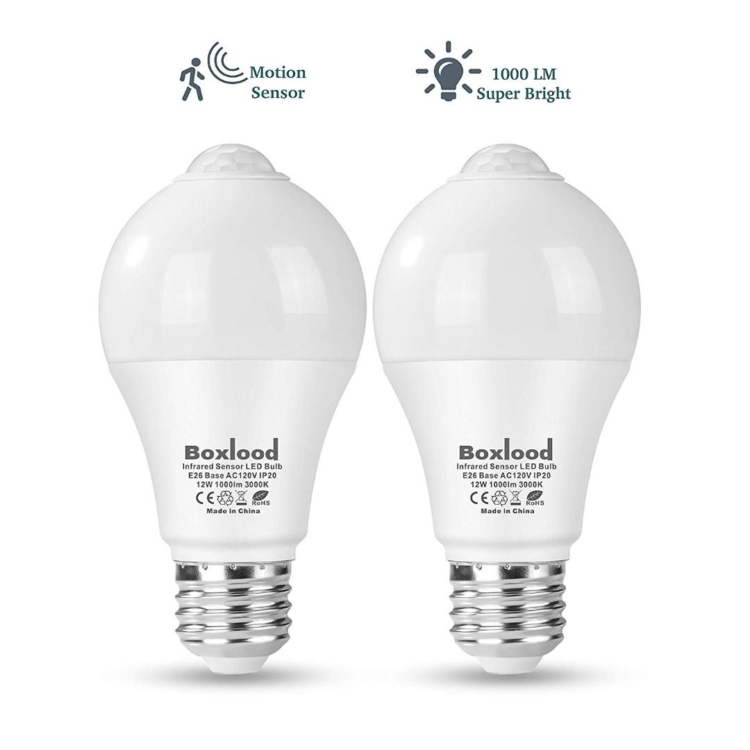 391 Boxlood 12w Motion Sensor Light Bulb Indoor Movement