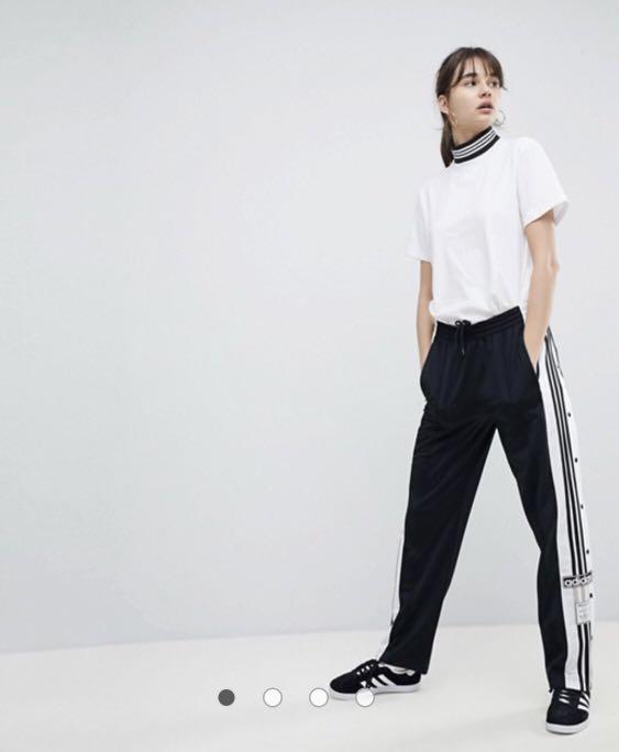 Adidas sweatpants black jogger wide leg 