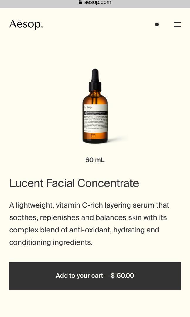 lucent facial concentrate aesop
