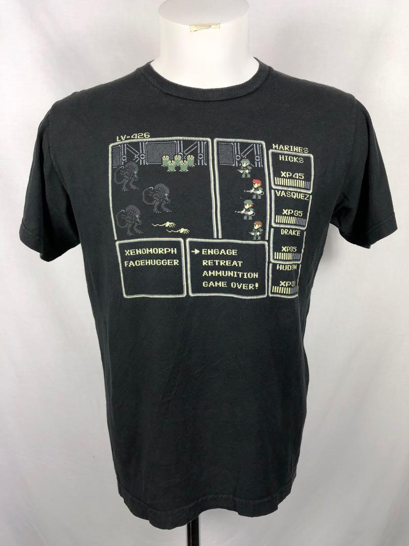 Alien Xenomorph Facehugger 8 Bit Rpg Retro Game Shirt, Men's Fashion