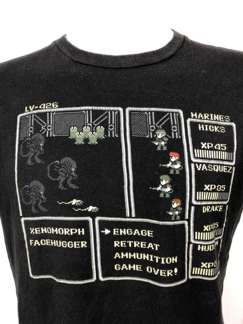 Alien Xenomorph Facehugger 8 Bit Rpg Retro Game Shirt, Men's Fashion