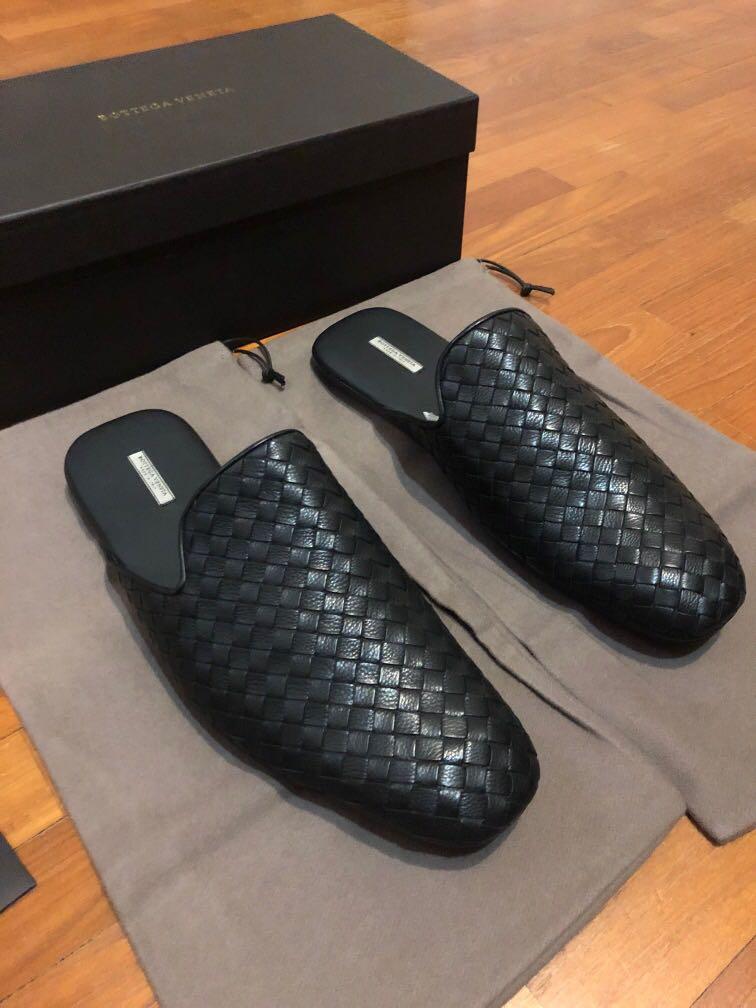 Bottega Veneta Intrecciato Leather Backless Slippers