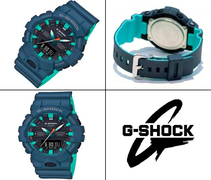 Casio GA 800CC 2A G Shock Analog Digital Sporty Design Two Tone Navy Blue Sax Blue Resin Band Original Watch GA 800CC