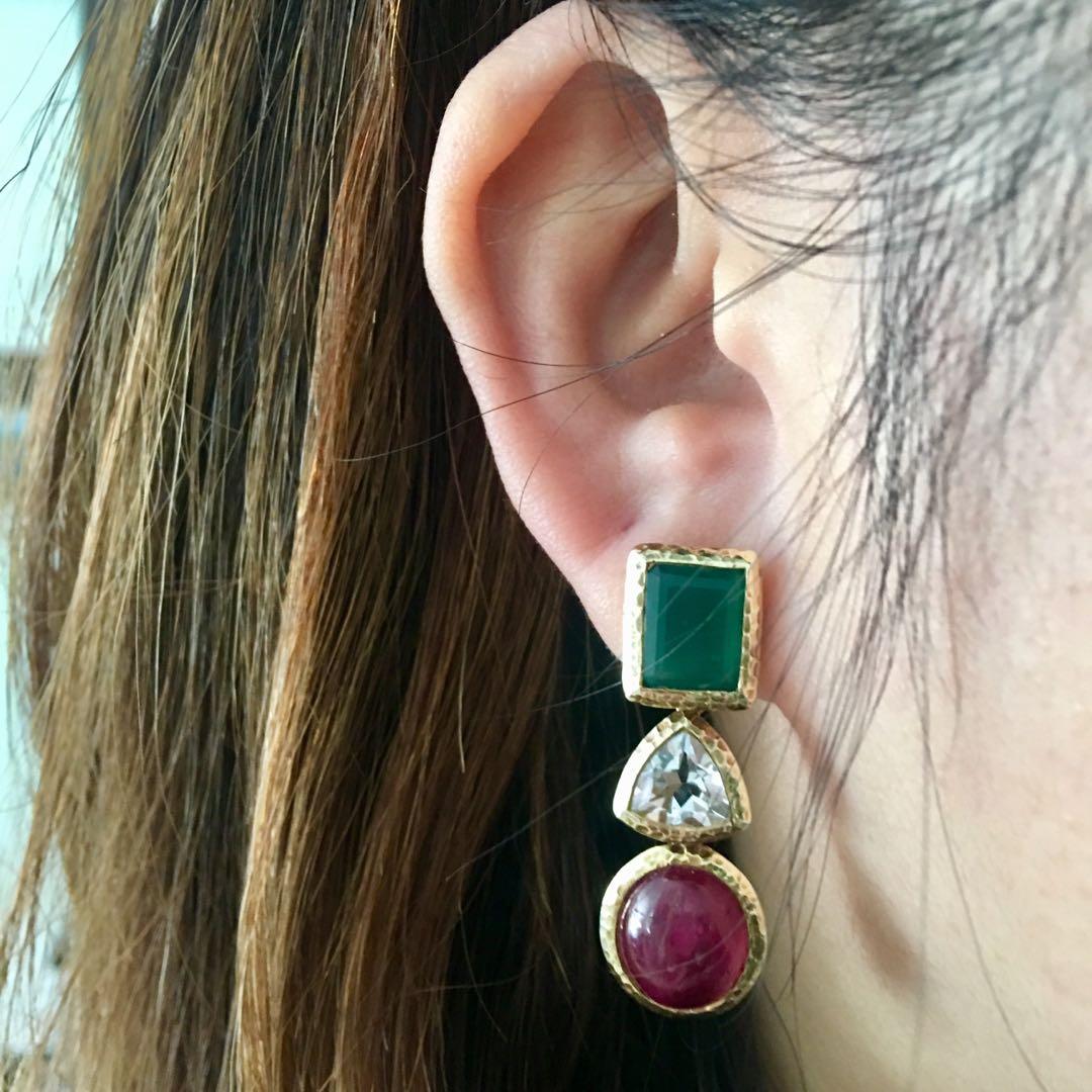 Green sales ruby earrings