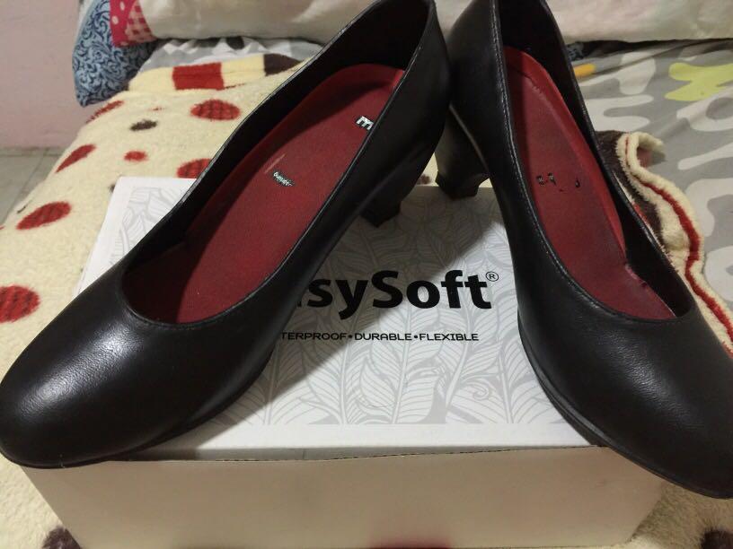 Easy soft black shoes heels, Women's 