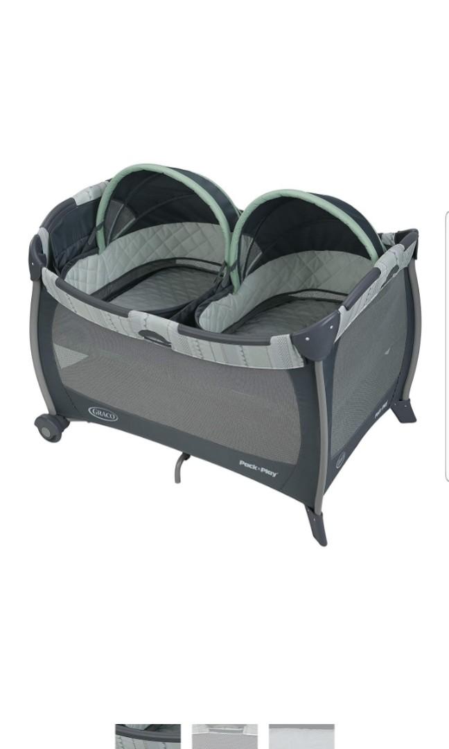 Graco Pack N Play Playard With Twins Two 2 Baby Bassinet Cot Crib