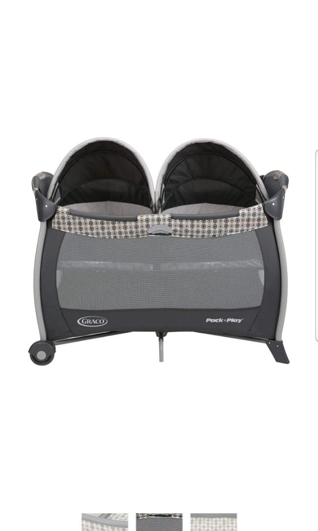 Graco Pack N Play Playard With Twins Two 2 Baby Bassinet Cot Crib