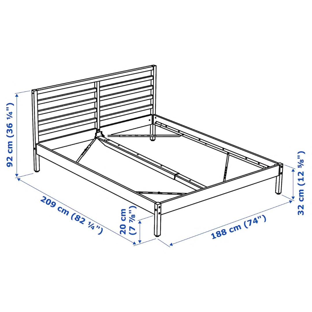 ikea tarva bed frame and lonset slatted bed base 180x200 cm furniture home living furniture bed frames mattresses on carousell