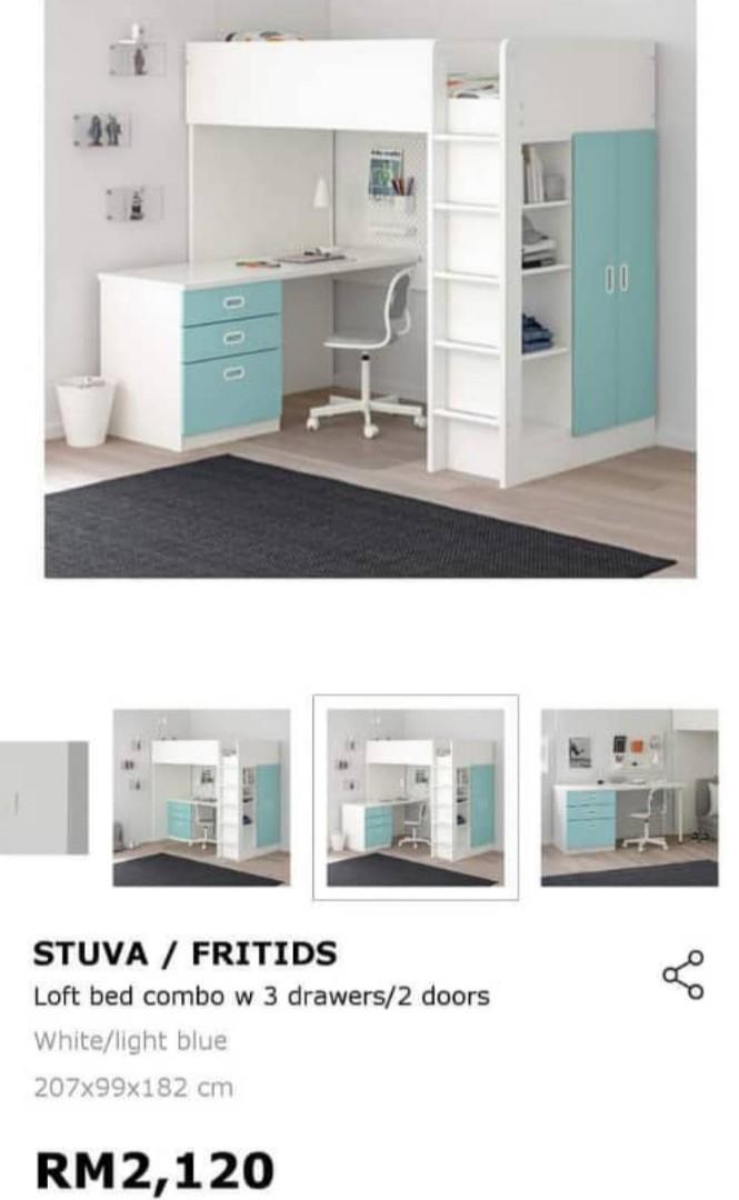 Ikea stuva loft bed, Furniture & Home Living, Furniture, Bed Frames & Mattresses on Carousell