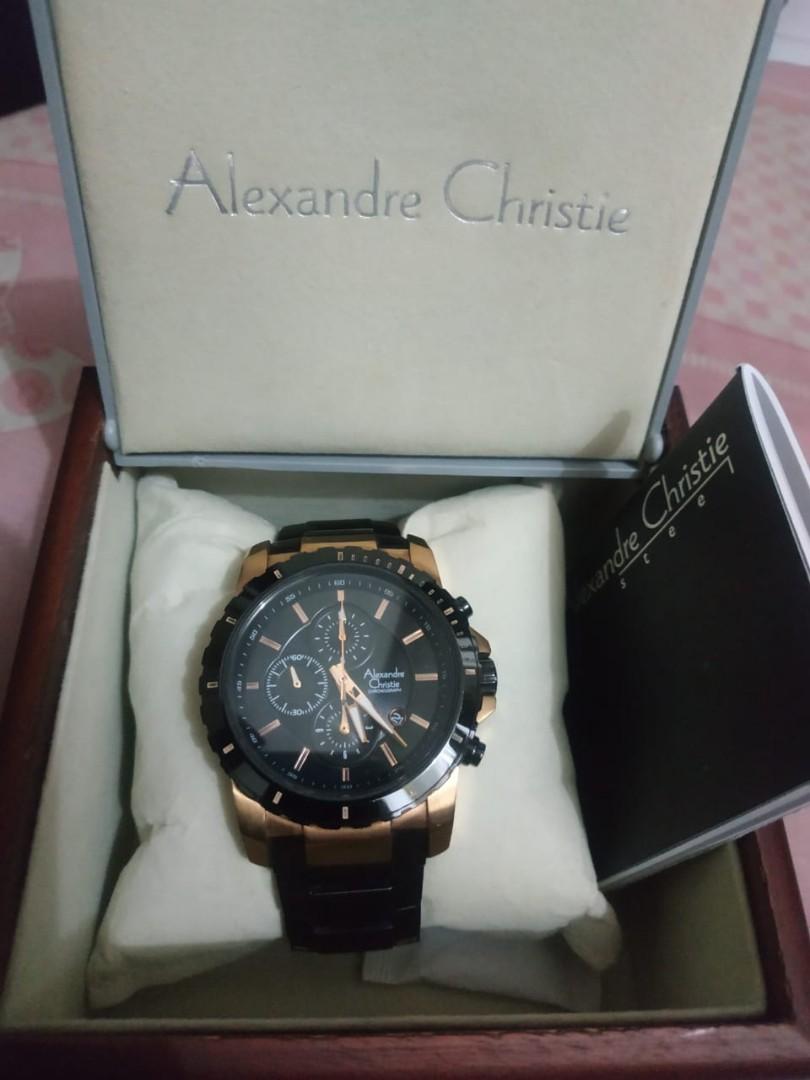 Jam Tangan Pria Alexandre Christie 6141 Mc Black Rose Gold Original Bekas Fesyen Pria Jam Tangan Di Carousell