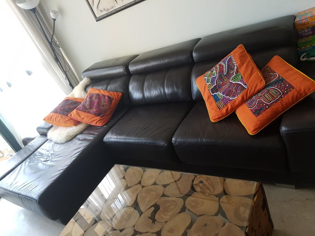 Leather Sofa Couch Furniture Sofas On Carousell