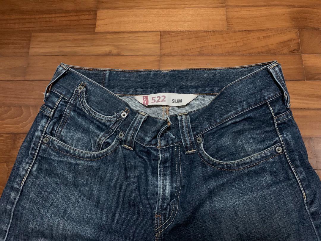 Levi s 522 Slim Fit Dark Blue Jeans Women s Fashion Bottoms Jeans Leggings on Carousell