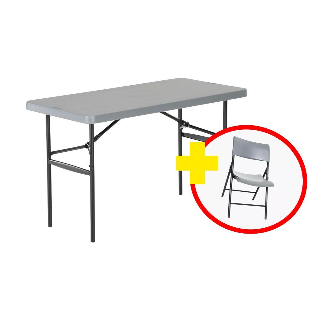 Lifetime 4ft Table And Folding Chair Home Furniture Furniture Fixtures Tables Chairs On Carousell