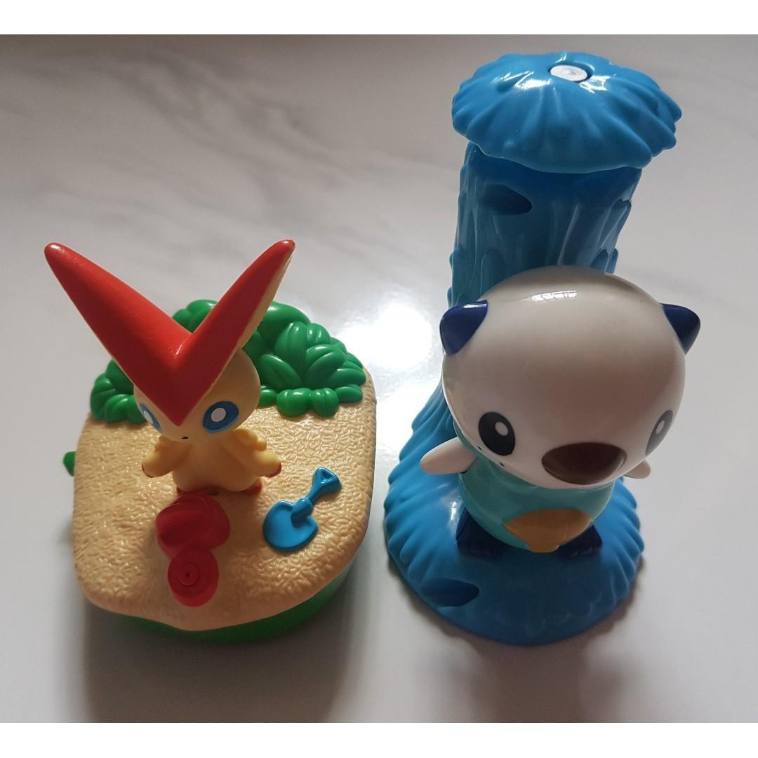 Mcdonalds Pokemon Victini Oshawott Water Squirt Toy Toys Games Others On Carousell