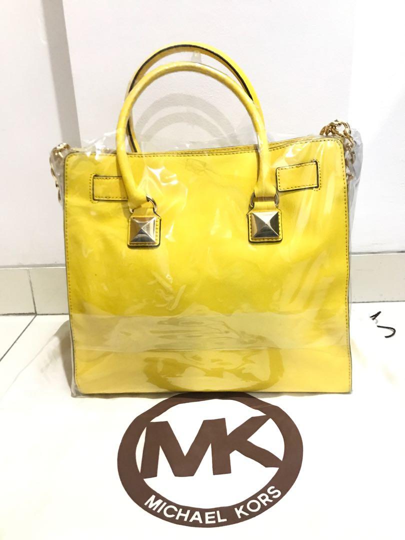 michael kors yellow bag with studs