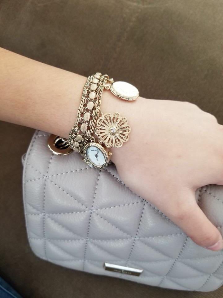 Anne klein charm bracelet watch silver store