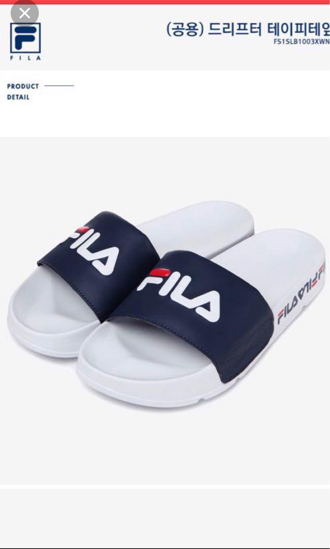 FILA Unisex DRIFTER Slide 2 Color (White / Navy) Slippers (Size-mm) | Lazada