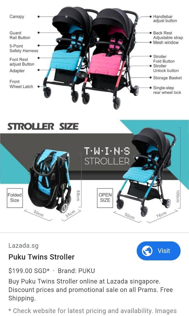 puku twin stroller