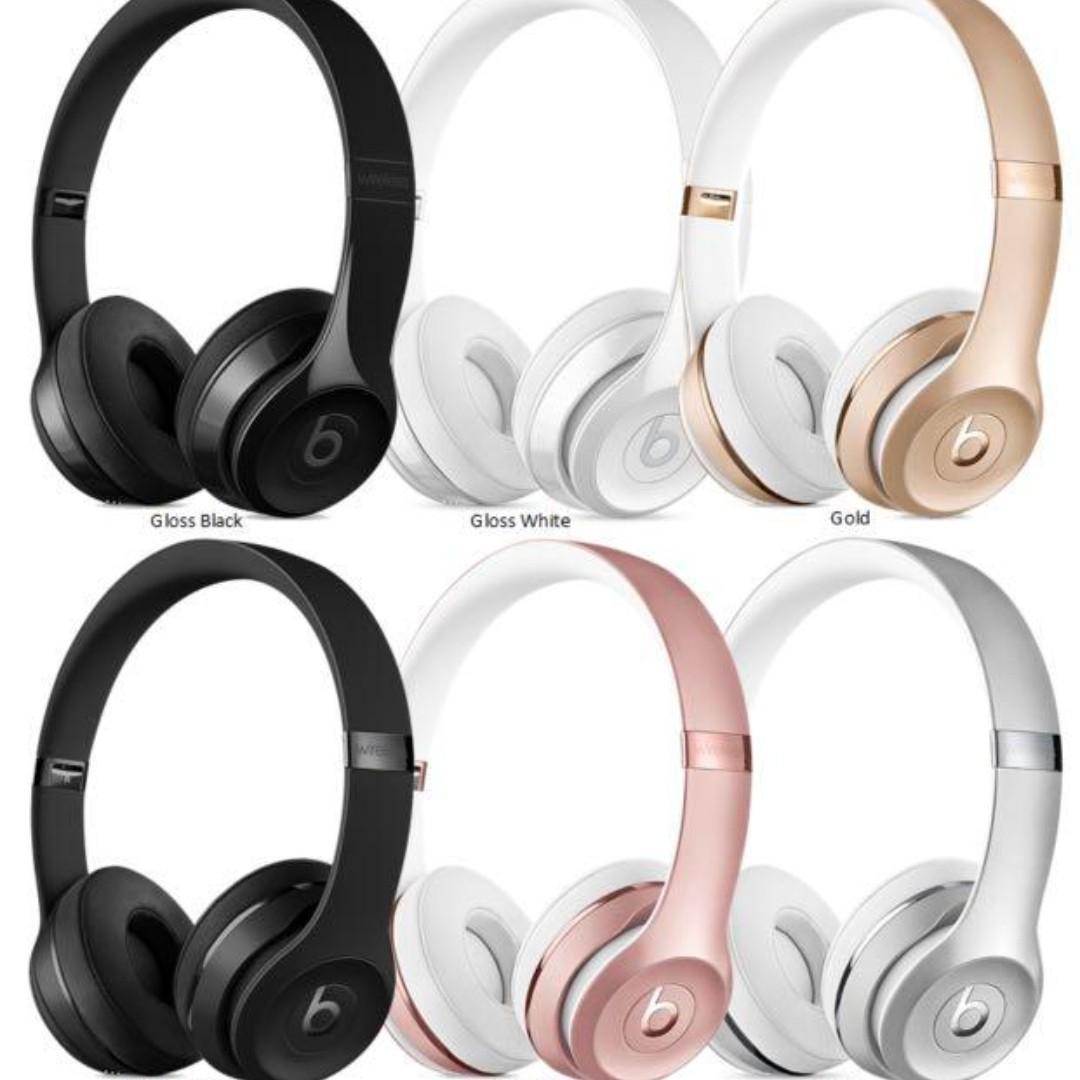 Rare Rose Gold Apple Beats Solo 3 headphone 40hrs of continued playback