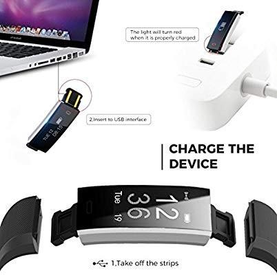 Ronten Fitness Tracker R2 Plus Heart Rate Monitor Waterproof Activity Tracker Bluetooth Wireless Smart Bracelet with Replacement Strap for Android