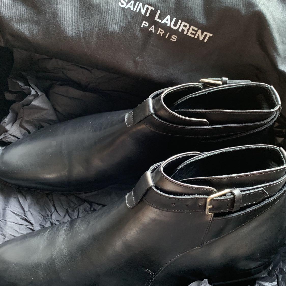 Saint Laurent Jodhpur cropped leather boots black wyatt