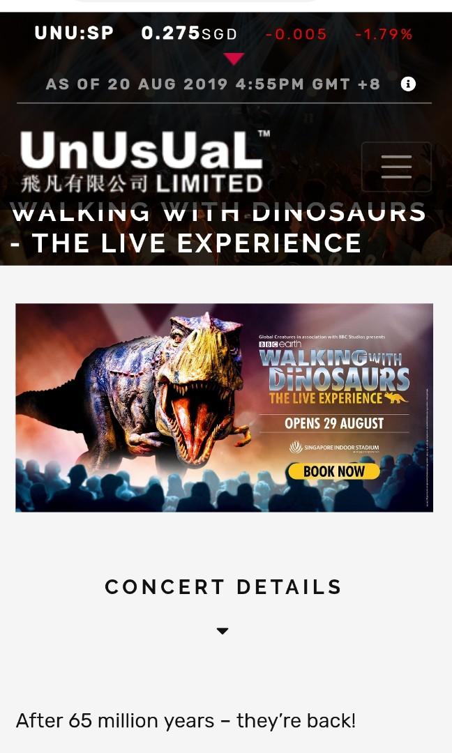 Walking with dinosaurs tickets 2019 2025