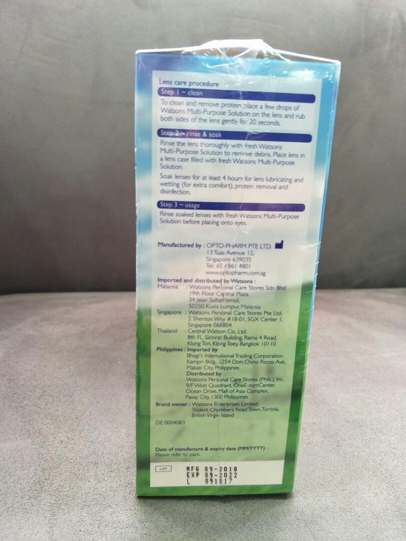 WATSONS MultiPurpose Contact Lens Solution 4x360ml, Beauty & Personal