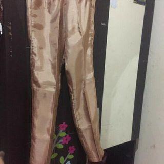 celana panjang satin silk gold halus lembut mengkilap