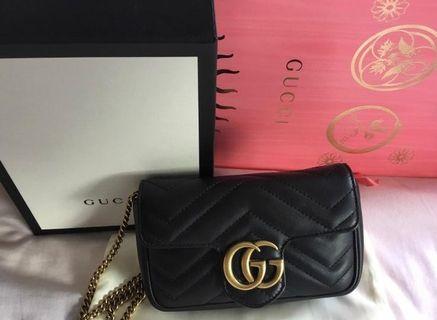 Super Mini Gucci GG Marmont Matelassè black Super Mini Gucci GG Marmont Matelassè black