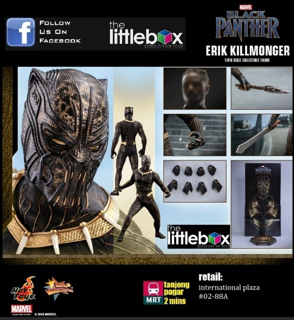 Black Panther Hot Toys 1//6 MMS471 Erik Killmonger