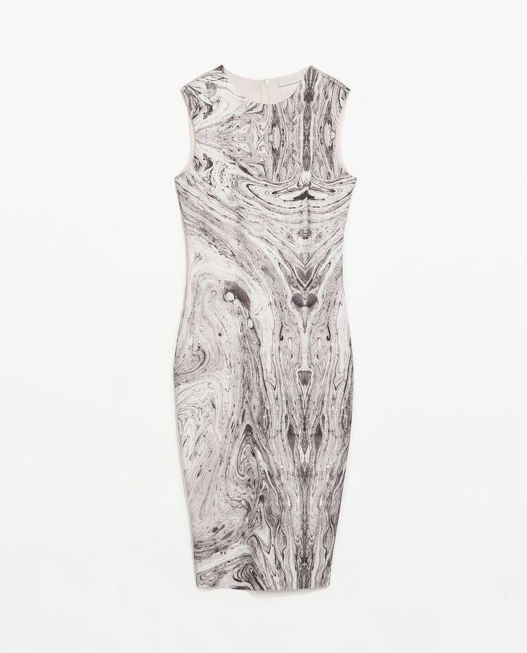 marble bodycon dress