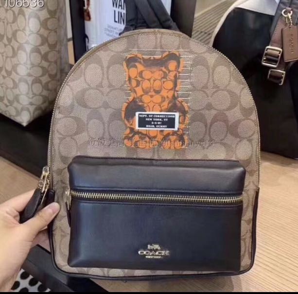 coach bear backpack