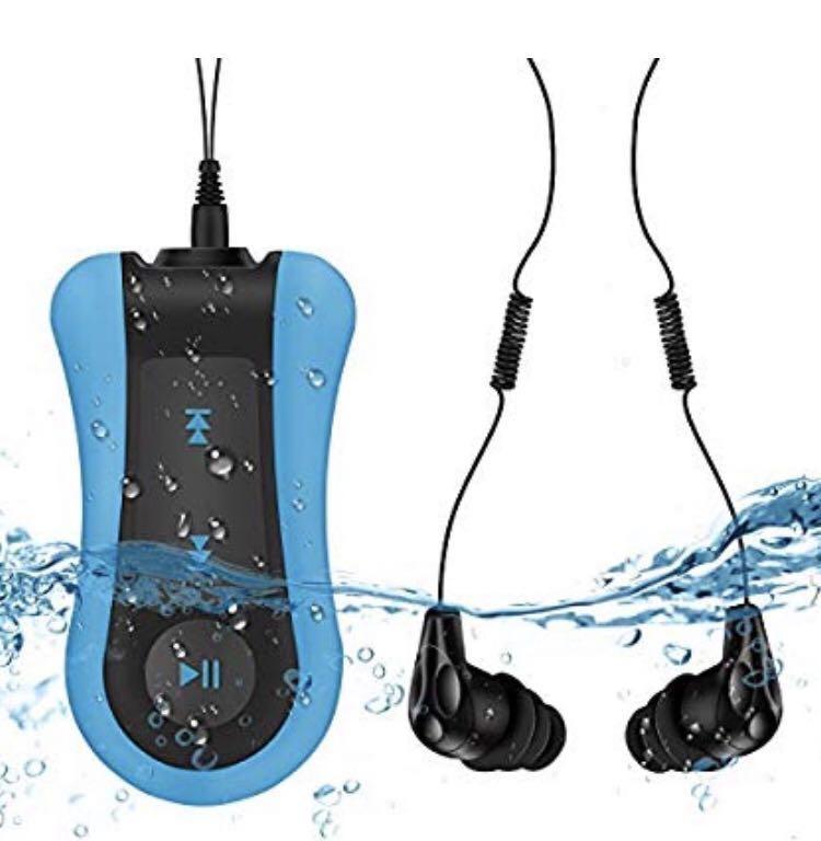 B0024 AGPTEK Swimming MP3 Players Underwater Waterproof IPX8, 8GB Music Players with Clip and