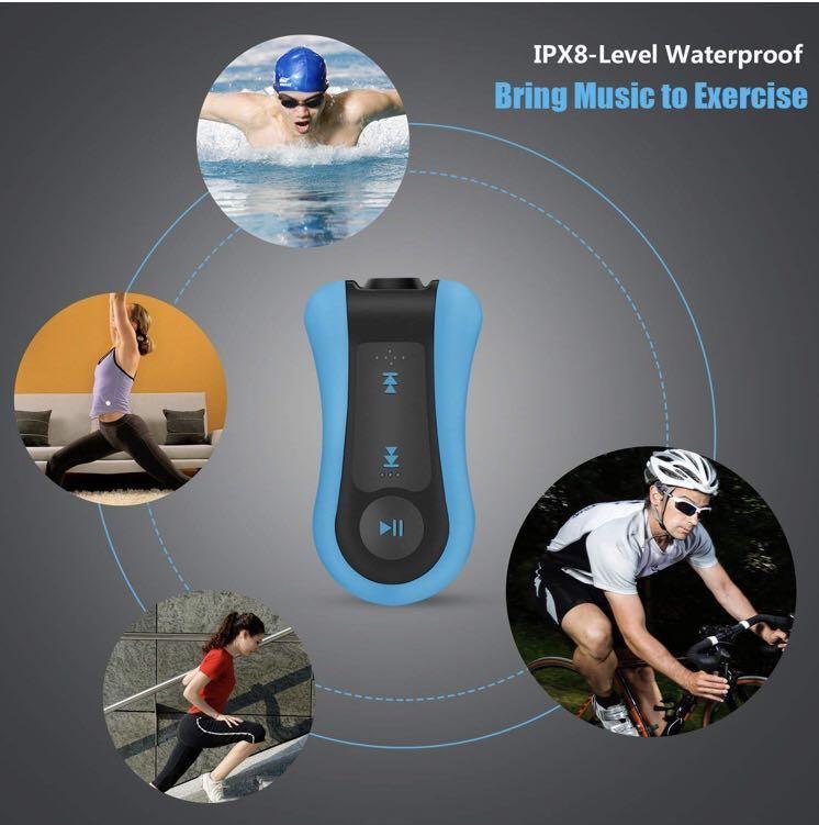 B0024 AGPTEK Swimming MP3 Players Underwater Waterproof IPX8, 8GB Music