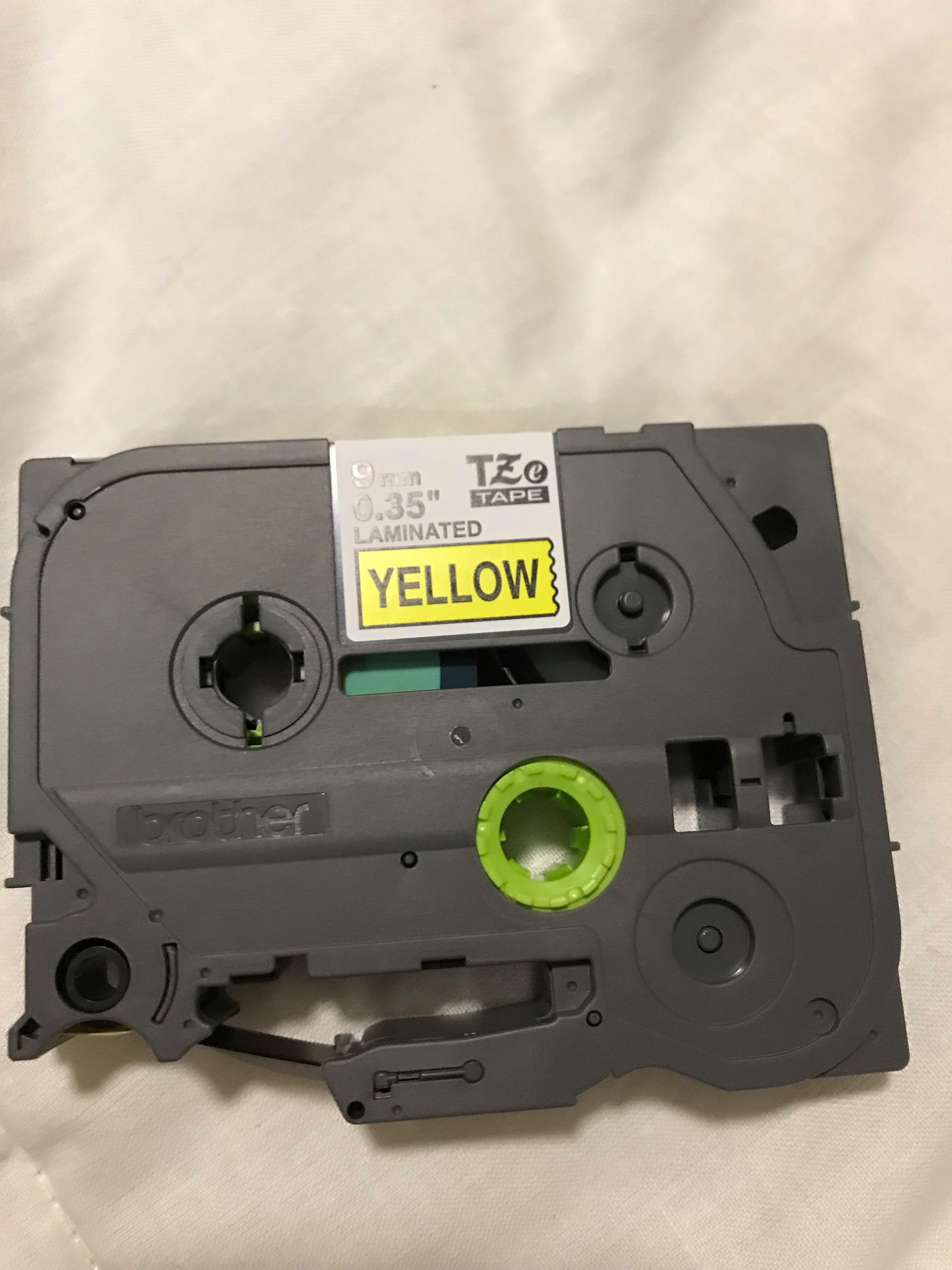 Brother Laminated Label tape cassette 9mm yellow, Hobbies & Toys