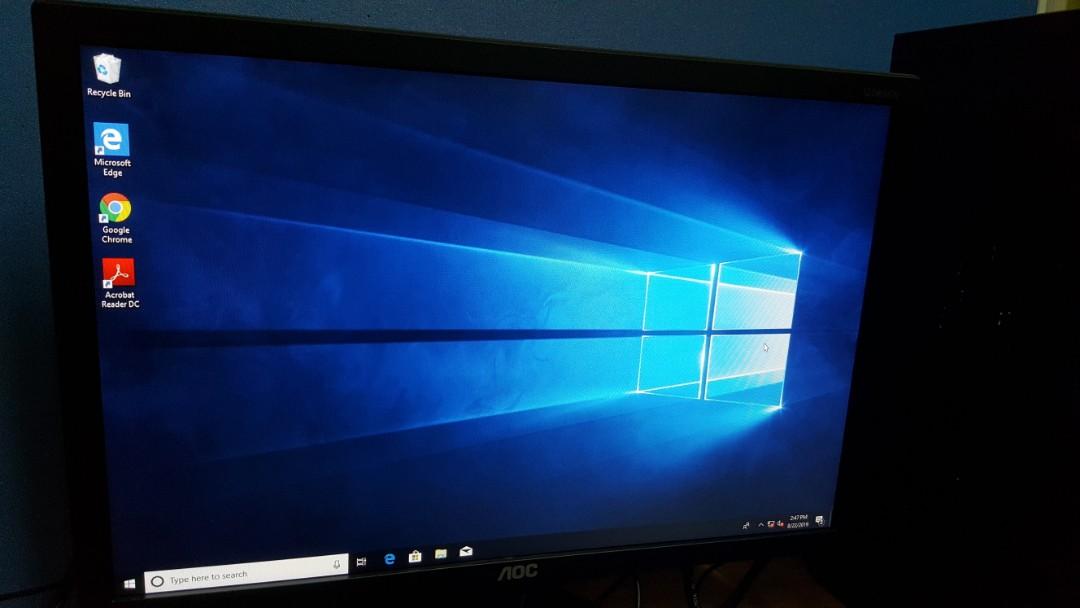 Computer Set (Category: Desktops) located in Kuala Lumpur. Submitted by avenuebay (Listing ID 247075368, Image 2). Description: Very clean and good condition, Come with AOC 20 inch monitor ( ips panel ) i2080sw, monitor use only few month, still got warranty Pentium G620 4gb ddr3 ram Gigabyte main board socket 1155 ( usb 3 ) Ssd 120gb Dvdrw Aoc monitor i2080sw Keyboard mouse.