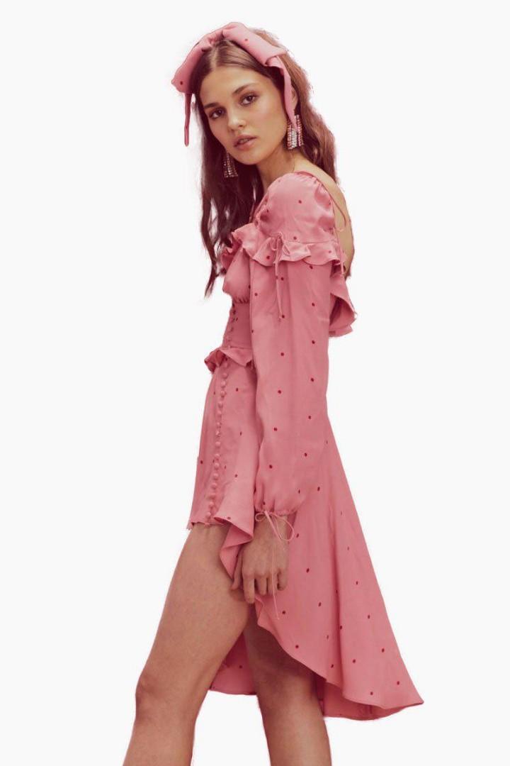 For love and lemons rosie ruffled mini dress discount