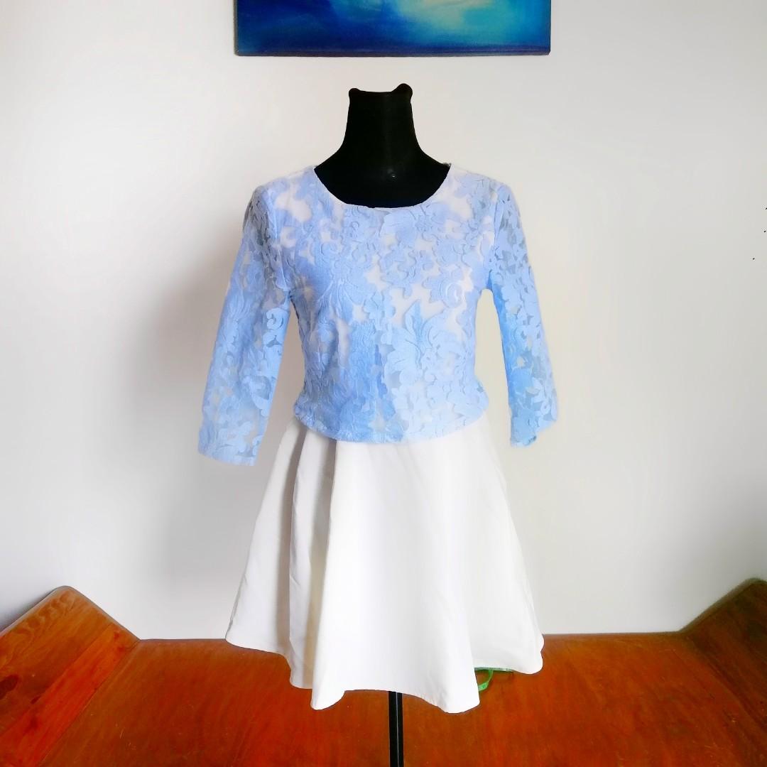 Pastel Blue Lace Dress (Category: Dresses) located in Rizal. Submitted by fancimissy (Listing ID 247146001, Image 1). Description: fits XS-M frames good as new guaranteed quality fabric with zipper high quality lace, di basta naghihimulmol.