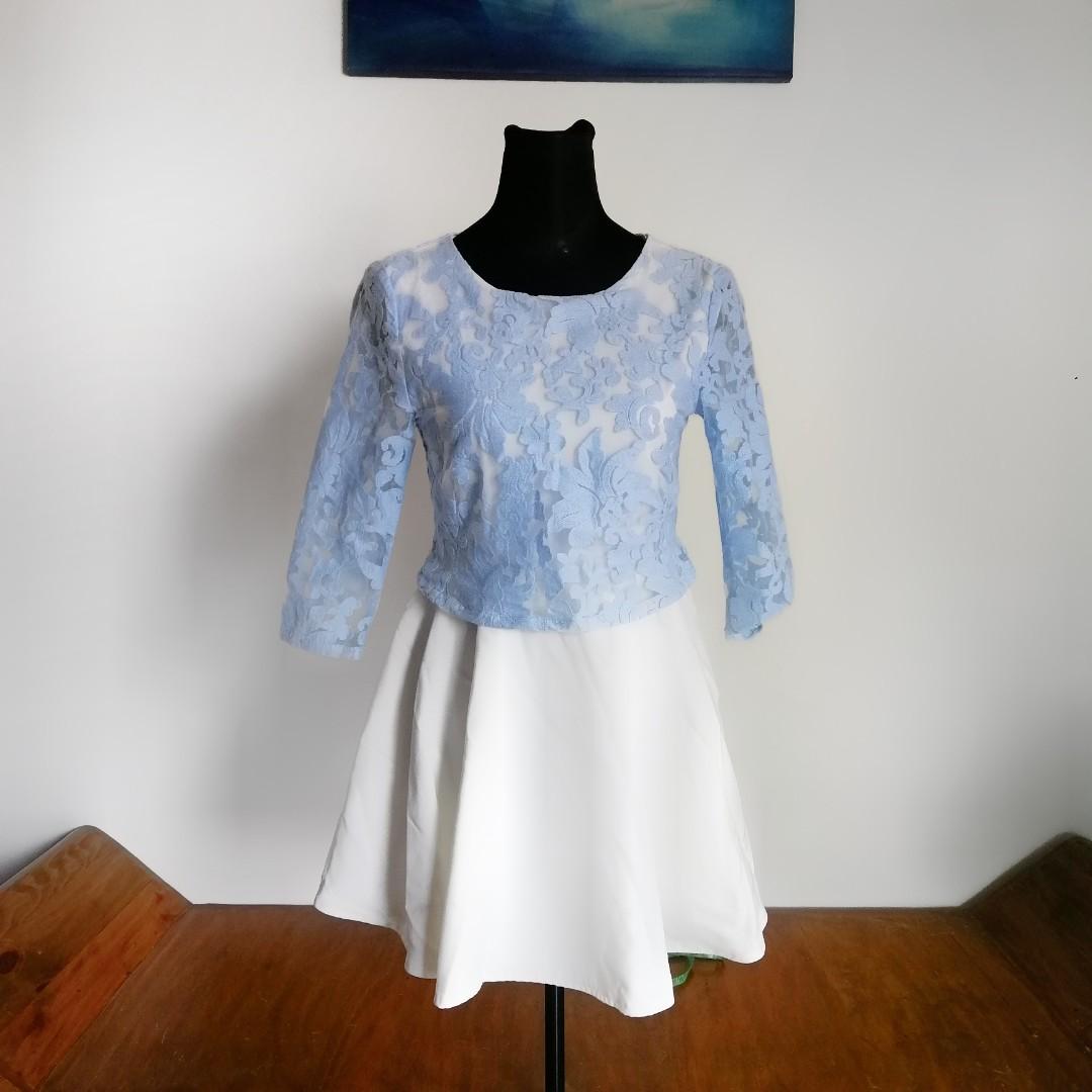 Pastel Blue Lace Dress (Category: Dresses) located in Rizal. Submitted by fancimissy (Listing ID 247146001, Image 3). Description: fits XS-M frames good as new guaranteed quality fabric with zipper high quality lace, di basta naghihimulmol.